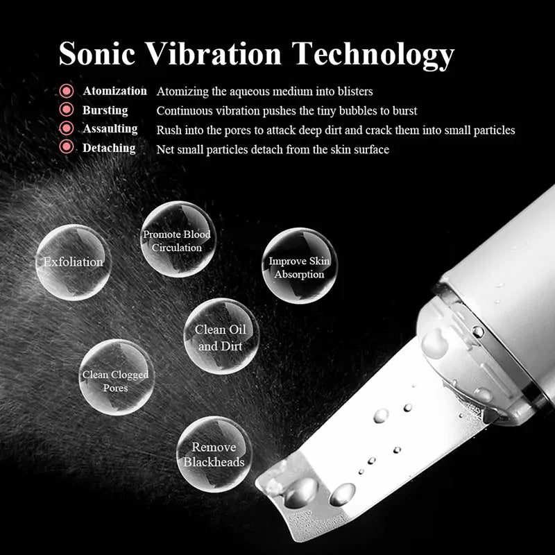 Ultrasonic facial skin cleaning device