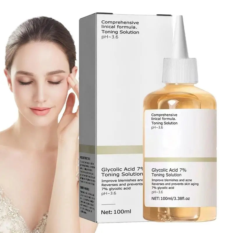 Glycolic Acid 7% Toning Solution Dispelling acne Acne Remover Lifting Firming Wrinkles Glowing Facial Skin Care Acid Toner New