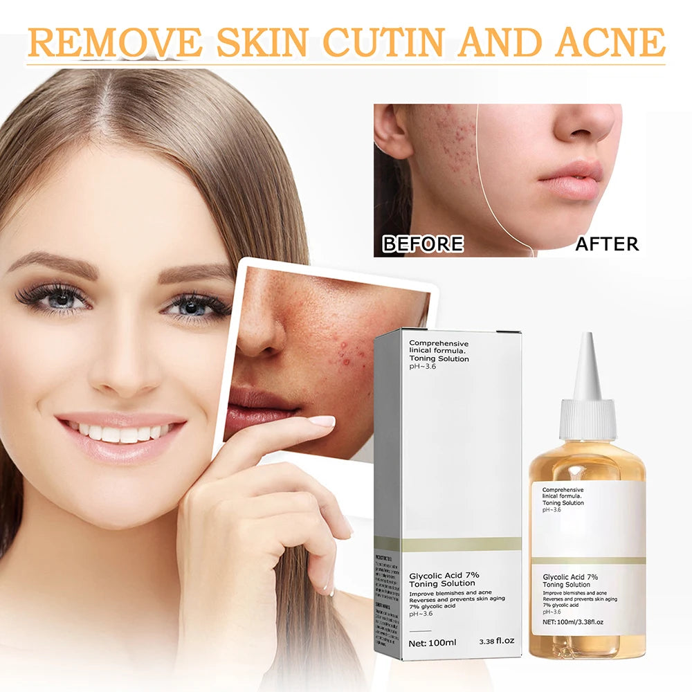 100ml Repairing Facial Oil Nourishing Gentle Glycolic Acid Toner Face Essence Glycolic Acid 7% Toning Solution Skin Care