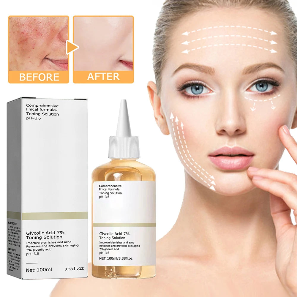 100ml Repairing Facial Oil Nourishing Gentle Glycolic Acid Toner Face Essence Glycolic Acid 7% Toning Solution Skin Care