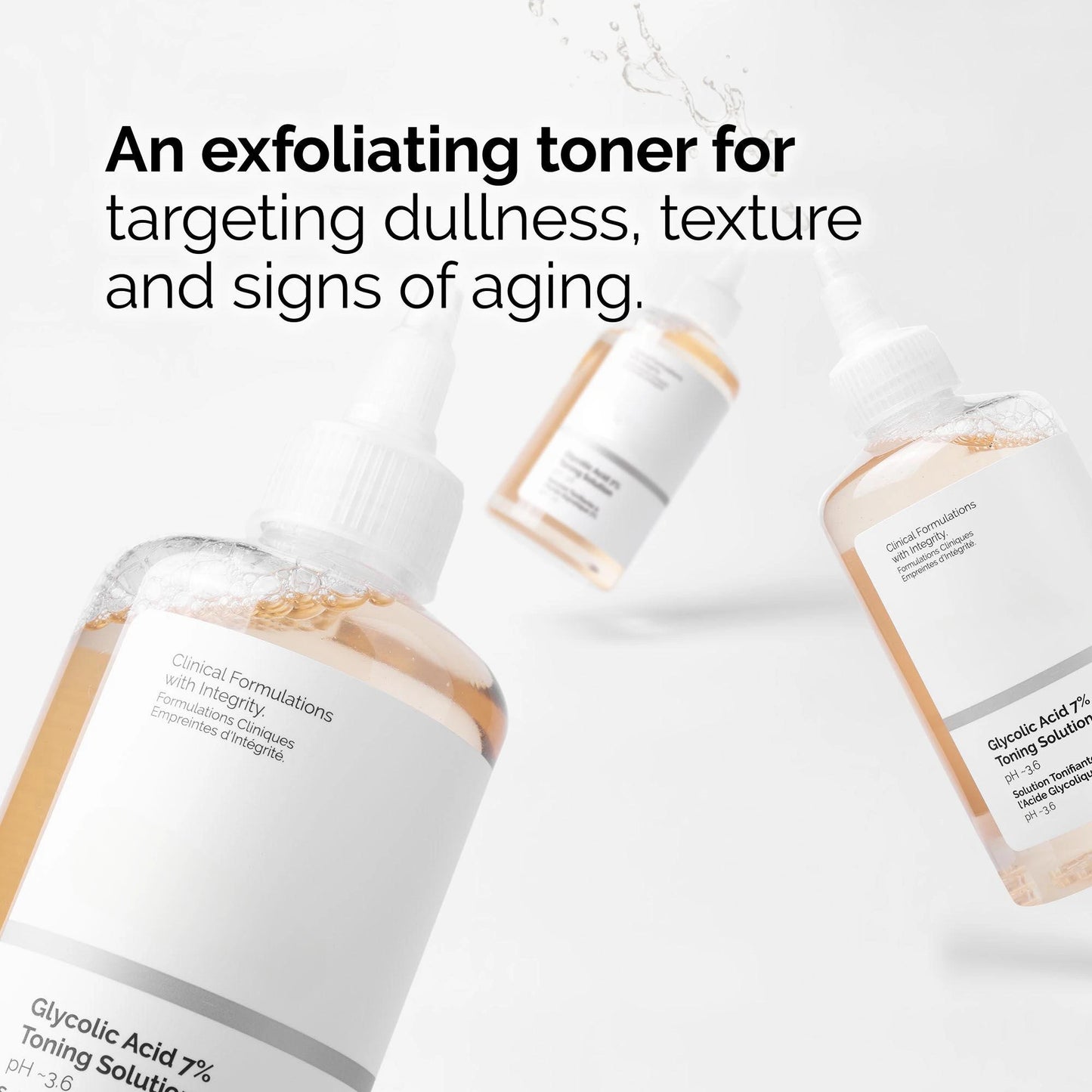 Glycolic Acid 7% Tonging Solution Gently Exfoliate Face Toner Brighten Improve Dullness Rough Skin  Nourishing Sooth 240ml